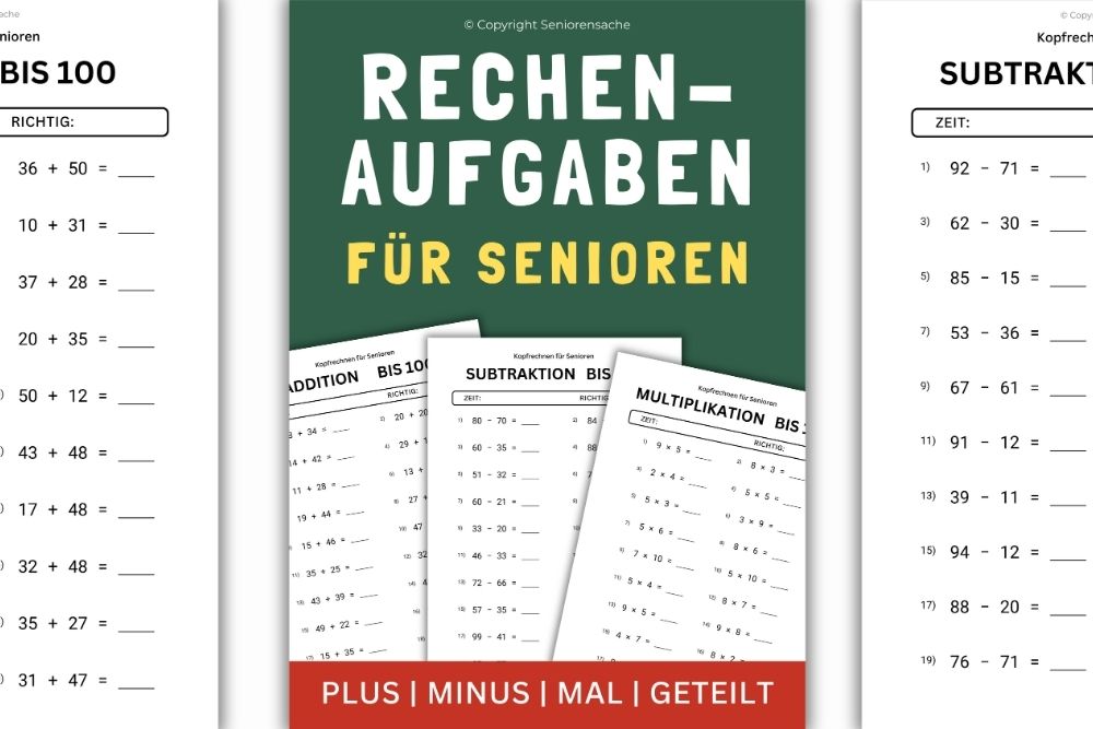 Rechenaufgaben für Senioren zum Ausdrucken