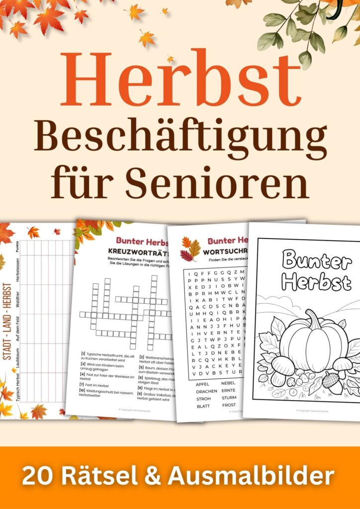 Herbst Beschäftigung für Senioren