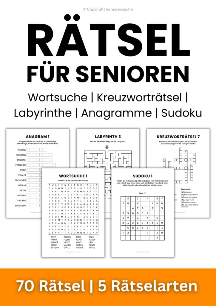 Rätsel für Senioren zum Ausdrucken (1) Rätsel für Senioren zum Ausdrucken
