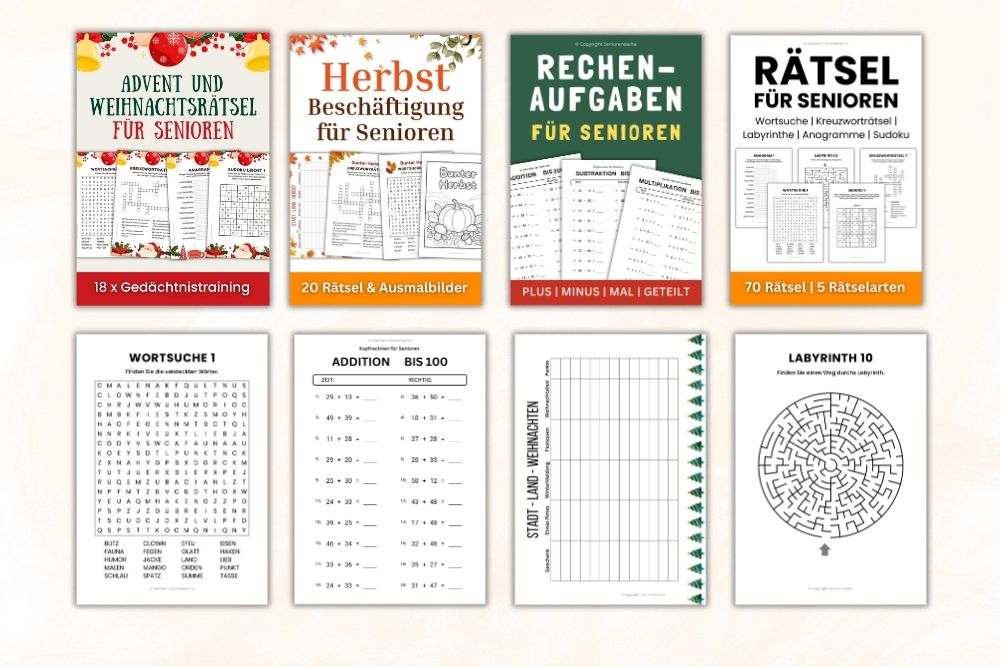 Beschäftigung für Senioren zum Ausdrucken