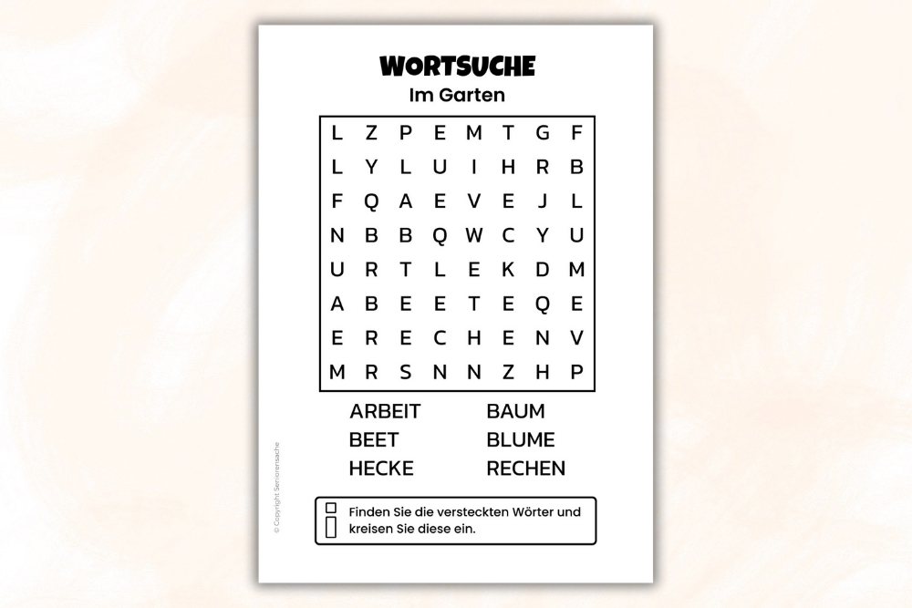 Kostenlose Rätsel für Demenzkranke zum Ausdrucken