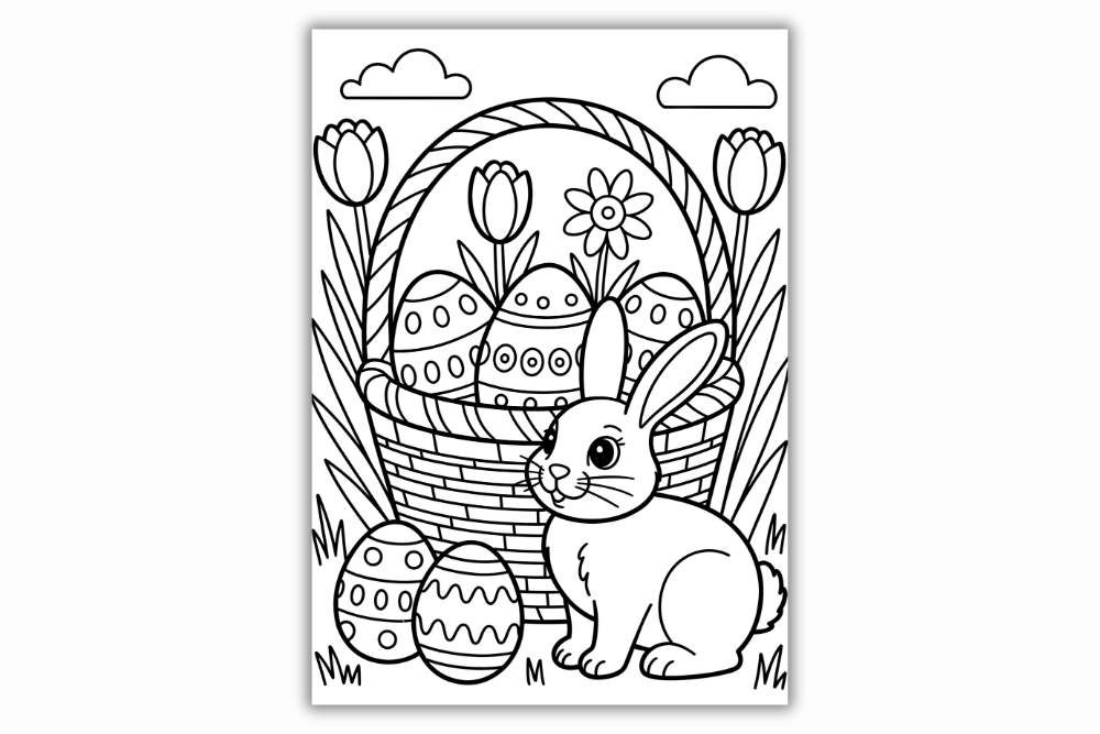 Kostenlose Ausmalbilder für Senioren Thema Frühling und Ostern